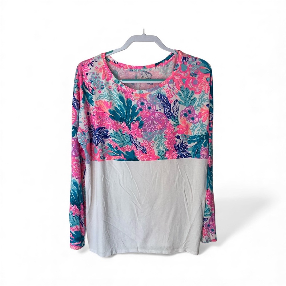 Lilly Pulitzer Pink and Blue Floral Blouse
